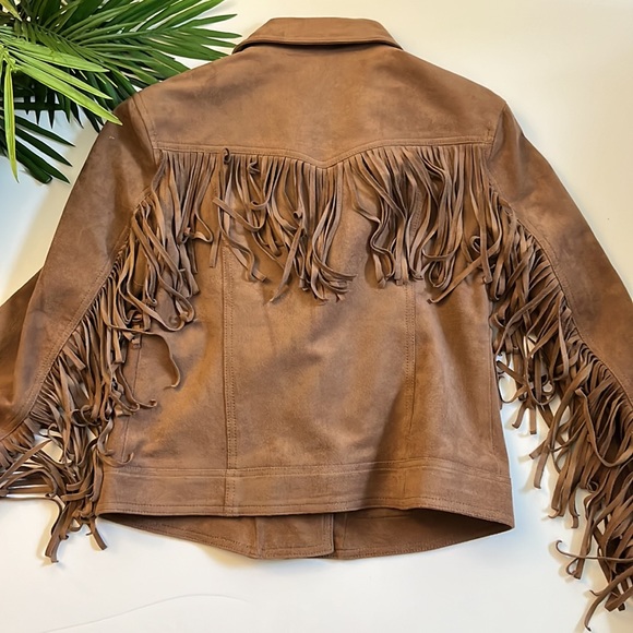 Hollister fringe faux suede crop jacket size small - Picture 12 of 13